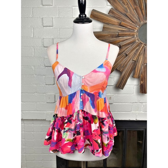 NWT French Connection Isadora Delphine Patch Peplum Top - Picture 2 of 9